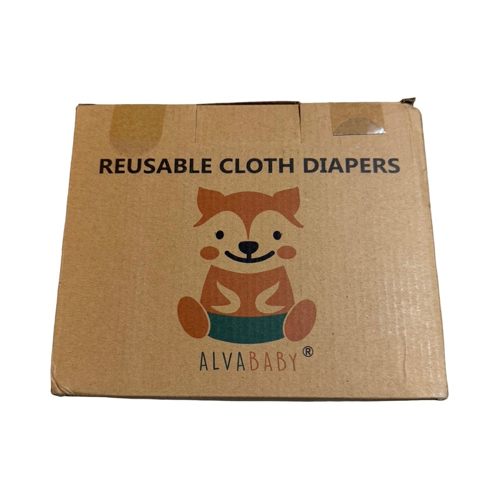 AlvaBaby Reusable Cloth Diapers OS Adjustable 6.6-33lbs 6 Pack 12 Inserts NEW